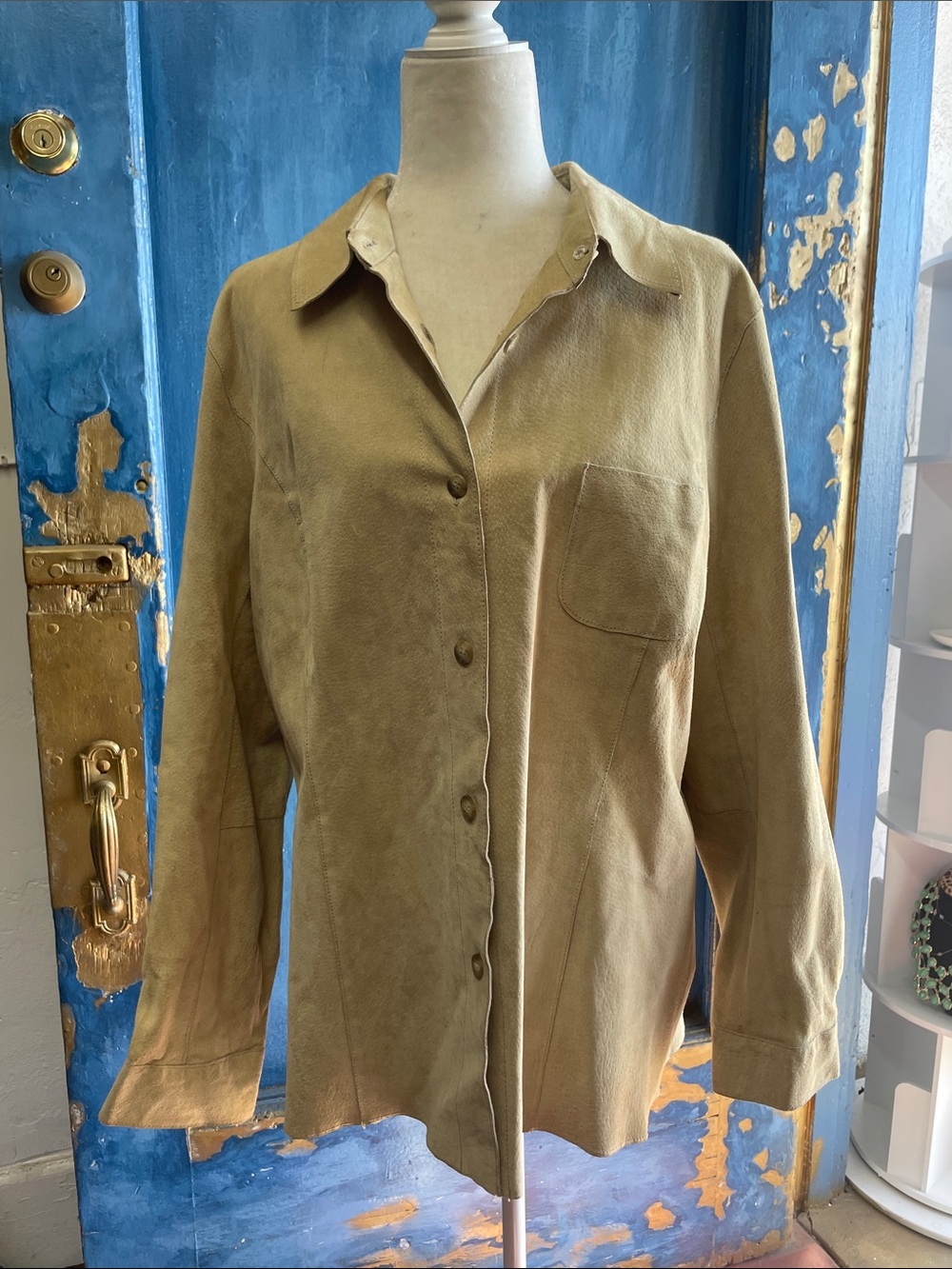 Marsh Landing Tan Utility Button-Front Jacket